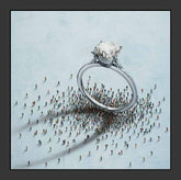 Craig Alan diamond solitaire ring framed artwork