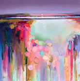 Abstract painting with vibrant colours and brush strokes