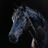 artwork of dark horse on a dark background.