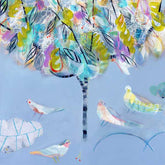 Becky Becky floral abstract Blue Dusk