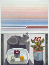 Cat and Auricula Debbie Urquhart