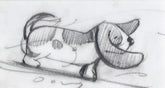 Sketch of dog walking
