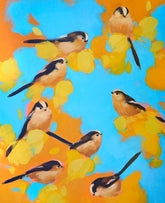 Heidi Langridge Longtail Tits in Orange