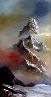 snowy mountain artwork
