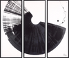 minimalist black and white artwork with black semi circle