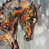 textured artwork of horse head