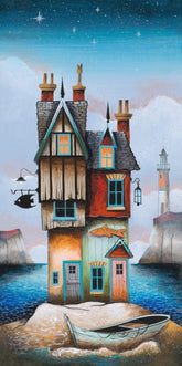 Gary Walton paper artwork limited edition, harbour & boats