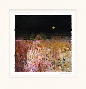 Paul Evans Night landscape colour with moon art print