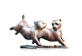 Richard Cooper solid bronze sculpture Westie playing 805