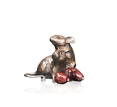 Richard Cooper Mice with Rosehips solid bronze sculpture 953