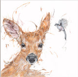 Aaminah Snowdon A little bird told me mounted deer artwork