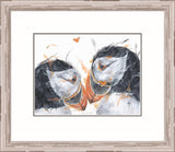 Aaminah Snowdon Homebirds framed puffins  art