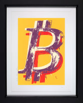 Mr. Brainwash bitcoin yellow limited edition framed
