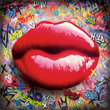 Rerun Rebel Red lips limited edition artwork