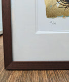 Jackie Morris Winter Teasels Limited Edition Gold Leaf Artwork Framed