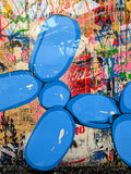 Mr Brainwash Jeff Koons Inspired Puppy Love Blue Limited Edition Art Print Framed