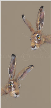 Nicky LItchfield Rascals Hares limited edition art