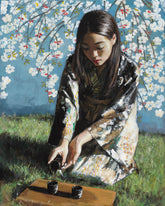 Fabian Perez Geisha with white flowers I limited edition art print