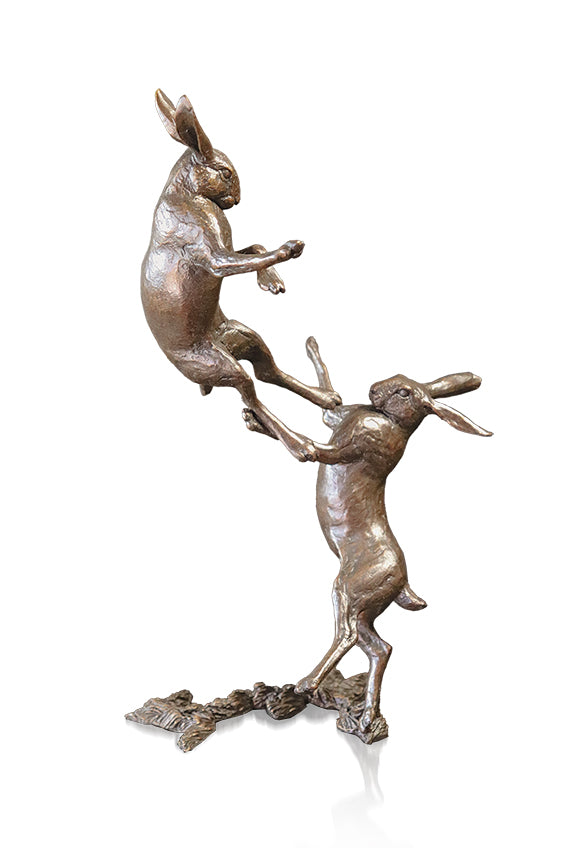 Richard Cooper Solid Bronze Hare Sculptures