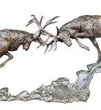 Richard Cooper 1191 Stag rutting solid bronze sculpture