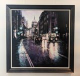 Alena Carvalho Fleet Street at Night Original Framed Artwork