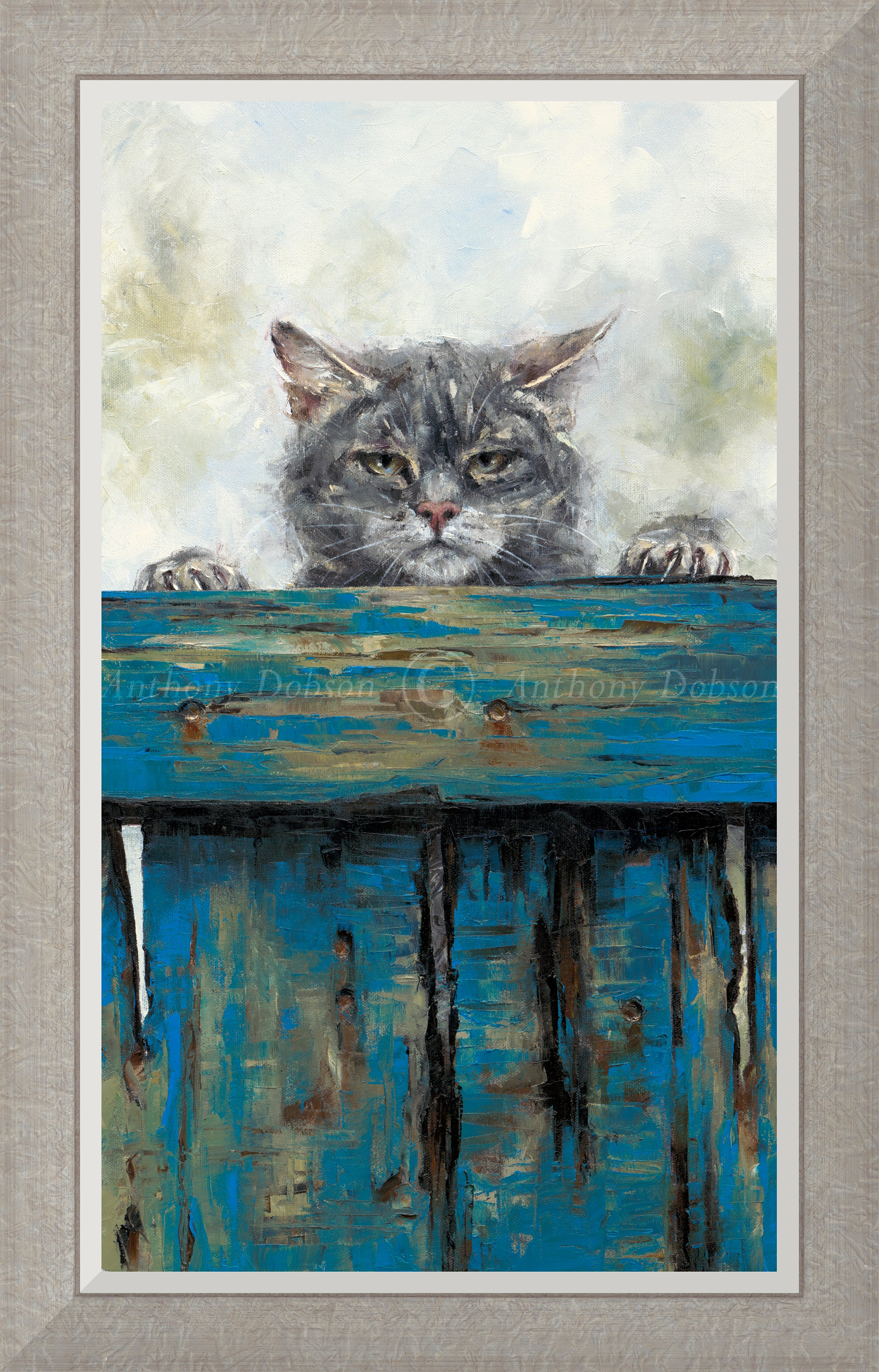 Anthony Dobson limited edition art Neighbourhood watch cat framed