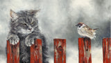 Anthony Dobson art The conversation cat, bird