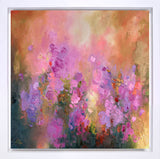 Abstract oil painting featuring pastel colours