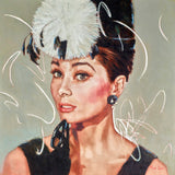 Audrey Hepburn with Black and White Hat - Original