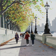 Jo Quigley Autumn Stroll Southbank Original Framed Artwork