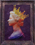 Artistic depiction of a crowned figure with a dark, textured frame.