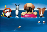 Doug Hyde Doggie Paddle Art Print