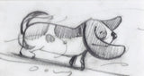 Sketch of dog walking 