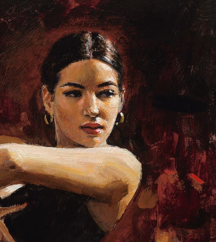 Colours Of Flamenco In Red Fabian Perez Paintings Free UK Delivery colours-of-flamenco-in-red-fabian-perez-paintings-free-uk-delivery