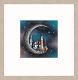 Gary Walton art whimsical moon & harbour
