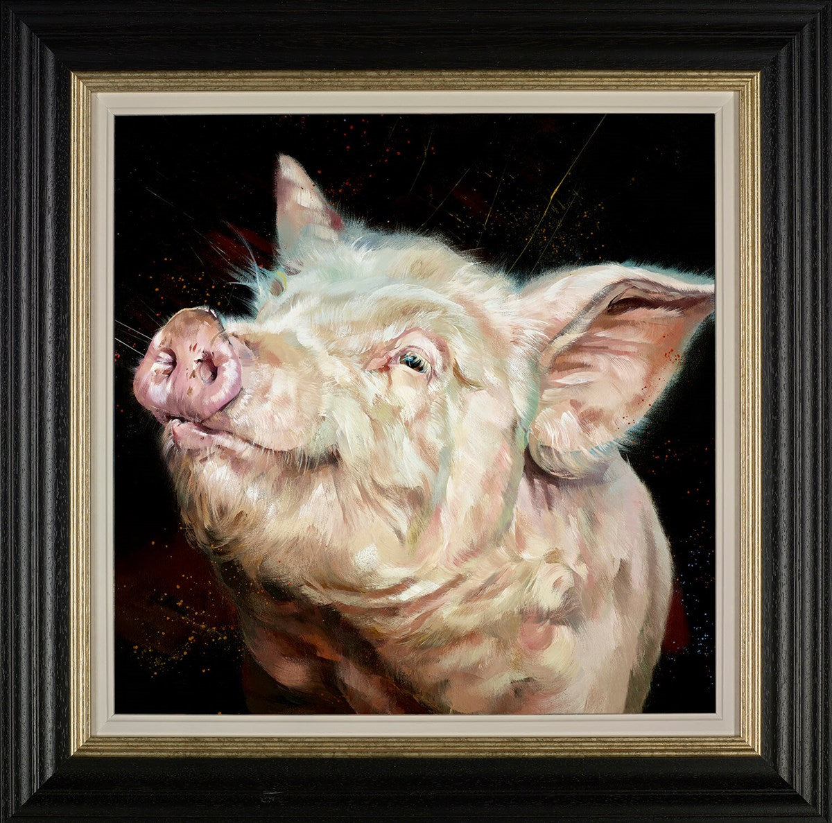 Debbie Boon limited edition canvas art print Pig Happy Days