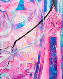 Colorful abstract art with pink, blue, and purple hues