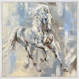 Framed Abstract painting of a horse on a textured background