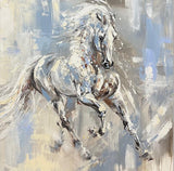 Abstract painting of a horse on a textured background