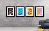 Mr. Brainwash bitcoin yellow limited edition framed