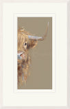 Nicky Litchfield Shy Guy framed highland cow artwork