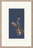 Nicky Litchfield hare artwork framed in warm silver
