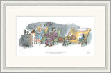 illustration of people sitting on a couch with a TV in the background