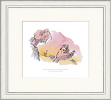 Framed artwork with pastel colors and abstract design
