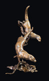 Bronze Sculptures of Otters Playing
