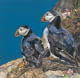 Two puffins on the rocks - Sarah Jackson artwork unframed