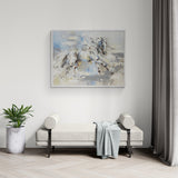 framed equine artwork on neutral wall