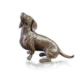 Bronze sculpture of a small Dachshund Sitting