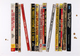 Artwork of graphic book ends overlayed with text.