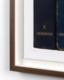 Framed book titled 'Observer' with a wooden frame on a white background